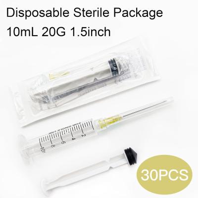 Careach 30 Packs 10mL Syringe with Needle 20 Gauge 1.5inch, Scientific Labs, Measurement, Individually Wrapped