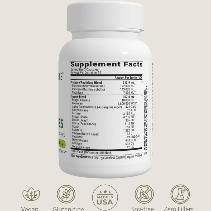 BIOptimizers MassZymes Digestive Enzymes Supplement – Max Nutrient Absorption, Boost Energy, Reduce Bloating
